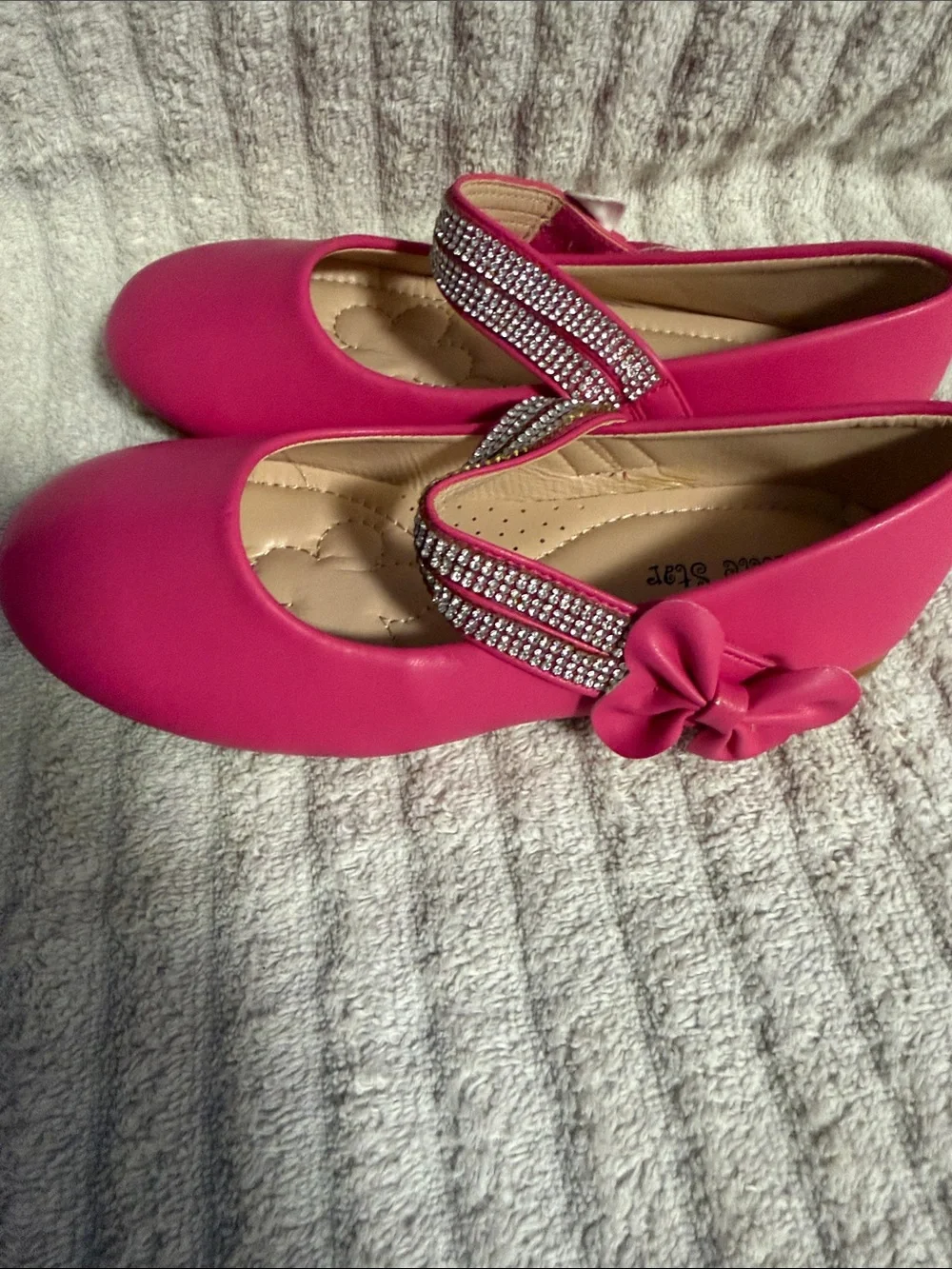 Girls' Hot Pink Dress Mary Jane Shoes